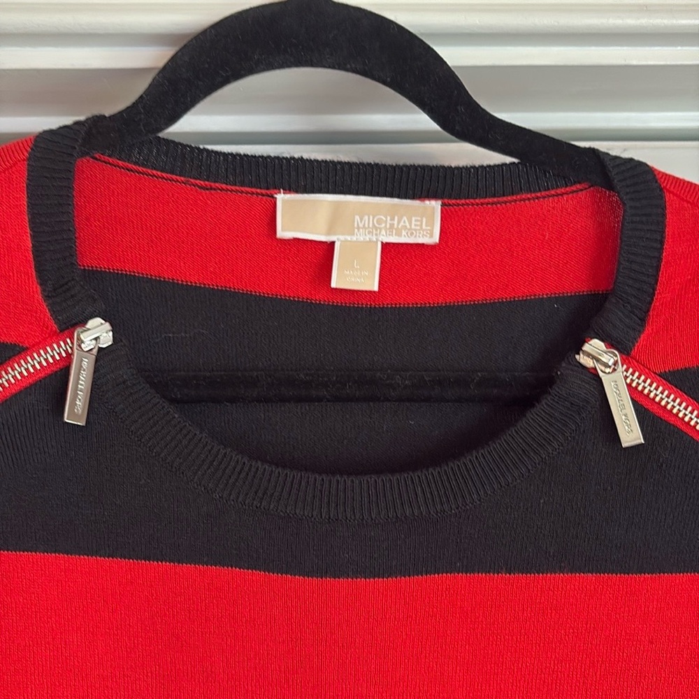 Michael Kors Bold Red and Black Sweater